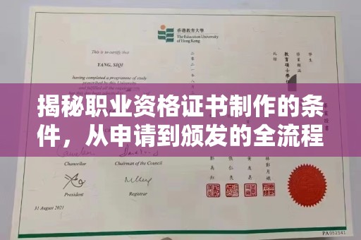 覃塘揭秘职业资格证书制作的条件，从申请到颁发的全流程解析