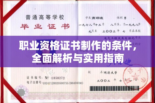 覃塘职业资格证书制作的条件，全面解析与实用指南